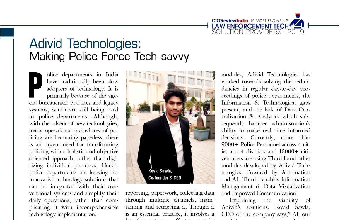 Top 10 Law Enforcement Tech Providers by CIOReview